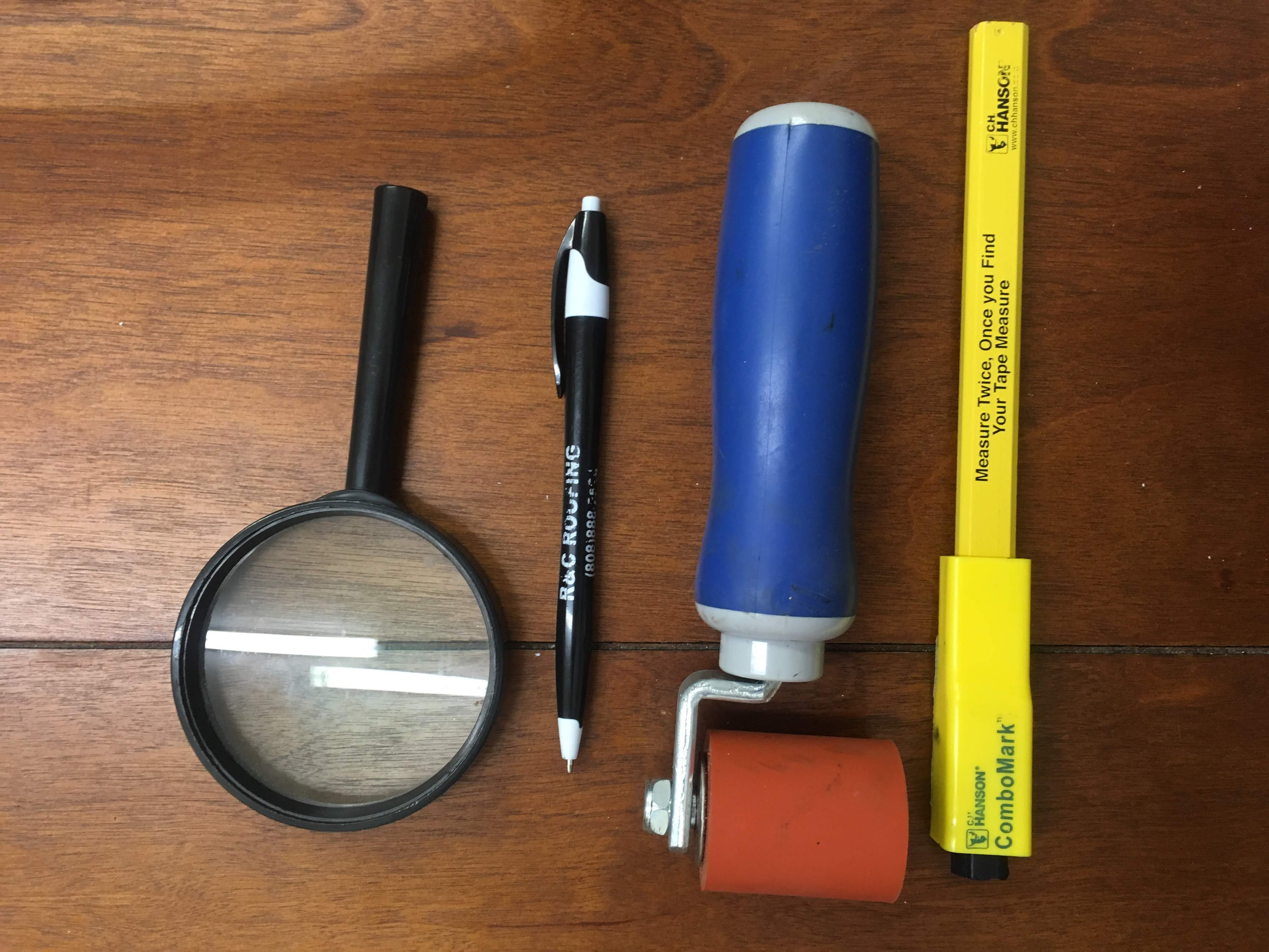 Seam roller and marking tools